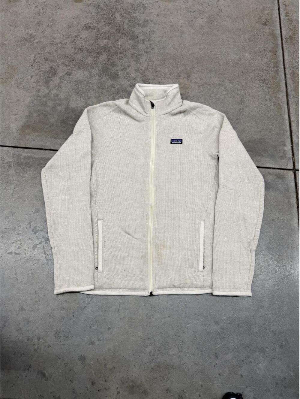 vintage patagonia better sweater beige zip up fleece jacket size small WOMENS